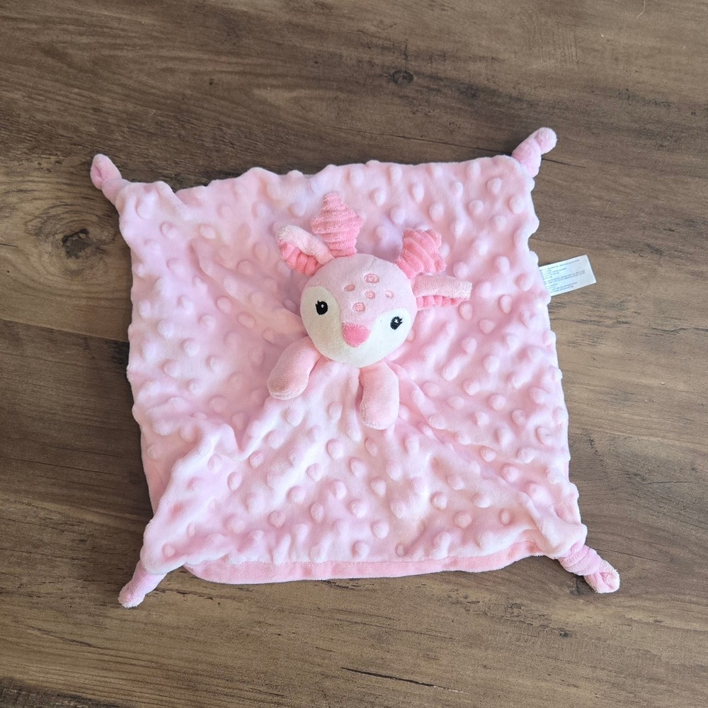 Walmart Parent's Choice Pink Deer Lovey Security Blanket Minky Plush Fawn Rattle